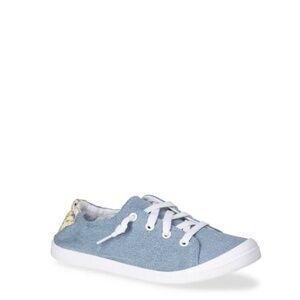 *MEDIUM WIDTH Time and Tru Women's Scrunch Back Slip-On Sneaker - LIGHT BLUE